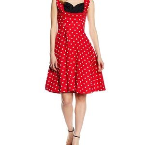 Lindy Bop adorable red polka dot dress w/ pockets
